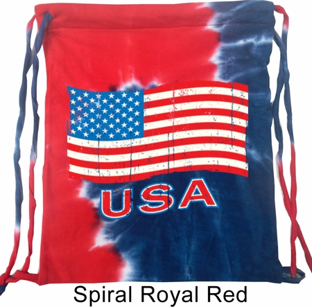 Distressed USA Flag Tie Dye Bag