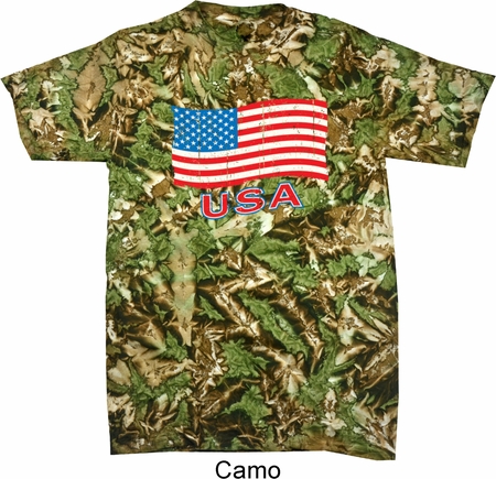 Distressed USA Flag Tie Dye Shirt