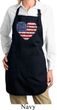 Distressed USA Heart Full Length Apron with Pockets