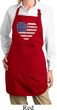Distressed USA Heart Full Length Apron with Pockets