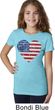 Distressed USA Heart Girls Shirt
