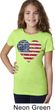 Distressed USA Heart Girls Shirt