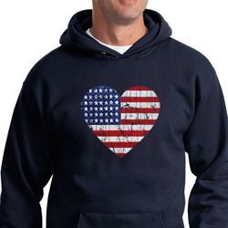 Distressed USA Heart Hoodie