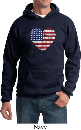 Distressed USA Heart Hoodie