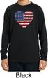 Distressed USA Heart Kids Dry Wicking Long Sleeve Shirt