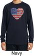 Distressed USA Heart Kids Dry Wicking Long Sleeve Shirt
