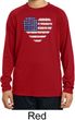 Distressed USA Heart Kids Dry Wicking Long Sleeve Shirt