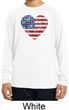 Distressed USA Heart Kids Dry Wicking Long Sleeve Shirt
