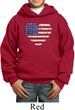 Distressed USA Heart Kids Hoodie
