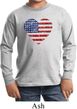 Distressed USA Heart Kids Long Sleeve Shirt