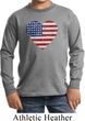 Distressed USA Heart Kids Long Sleeve Shirt