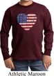 Distressed USA Heart Kids Long Sleeve Shirt