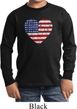 Distressed USA Heart Kids Long Sleeve Shirt