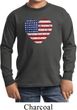 Distressed USA Heart Kids Long Sleeve Shirt