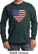 Distressed USA Heart Kids Long Sleeve Shirt