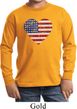 Distressed USA Heart Kids Long Sleeve Shirt