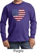 Distressed USA Heart Kids Long Sleeve Shirt