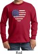 Distressed USA Heart Kids Long Sleeve Shirt