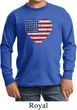 Distressed USA Heart Kids Long Sleeve Shirt