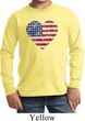 Distressed USA Heart Kids Long Sleeve Shirt