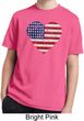 Distressed USA Heart Kids Moisture Wicking Shirt