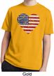 Distressed USA Heart Kids Moisture Wicking Shirt