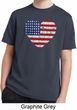 Distressed USA Heart Kids Moisture Wicking Shirt