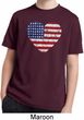 Distressed USA Heart Kids Moisture Wicking Shirt