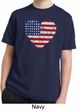 Distressed USA Heart Kids Moisture Wicking Shirt
