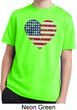 Distressed USA Heart Kids Moisture Wicking Shirt