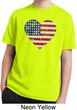 Distressed USA Heart Kids Moisture Wicking Shirt
