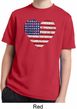 Distressed USA Heart Kids Moisture Wicking Shirt