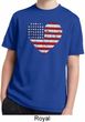Distressed USA Heart Kids Moisture Wicking Shirt