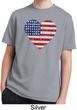 Distressed USA Heart Kids Moisture Wicking Shirt
