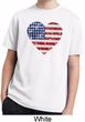Distressed USA Heart Kids Moisture Wicking Shirt