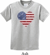Distressed USA Heart Kids Shirt