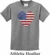 Distressed USA Heart Kids Shirt