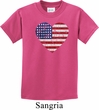 Distressed USA Heart Kids Shirt