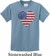 Distressed USA Heart Kids Shirt