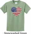 Distressed USA Heart Kids Shirt