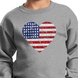 Distressed USA Heart Kids Sweatshirt