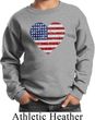 Distressed USA Heart Kids Sweatshirt