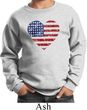 Distressed USA Heart Kids Sweatshirt