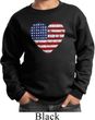 Distressed USA Heart Kids Sweatshirt