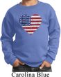 Distressed USA Heart Kids Sweatshirt