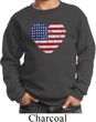 Distressed USA Heart Kids Sweatshirt