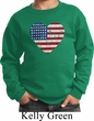 Distressed USA Heart Kids Sweatshirt