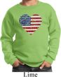 Distressed USA Heart Kids Sweatshirt