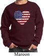 Distressed USA Heart Kids Sweatshirt
