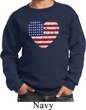 Distressed USA Heart Kids Sweatshirt